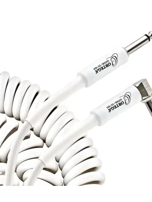 ORTEGA ORCCI-30WH Retro Series Instrumentenkabel Kl-WKl 9,0m gerade/gewinkelt - Hochwertig