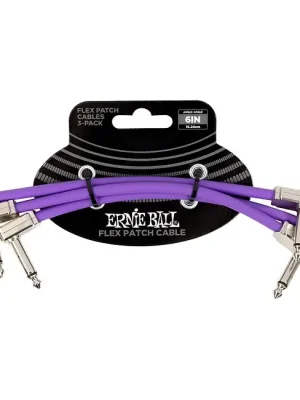 Nur noch heute | ERNIE BALL 6452 Flex 3er Pack Patchkabel WKL-WKL, 15cm, violett /AL