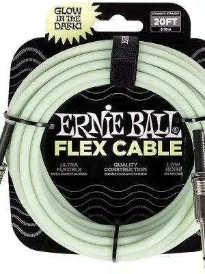 Jetzt zugreifen - ERNIE BALL 6437 Flex Instrument Cable GitD 20ft Instrumentenkabel, KL/KL, lumizierend, 6m