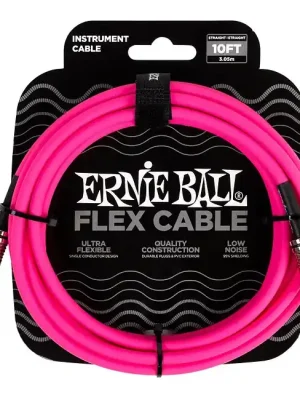 Werkspreis | ERNIE BALL 6413 Flex Instrument Cable Pink 10ft Instrumentenkabel, KL/KL, pink, 3,04m