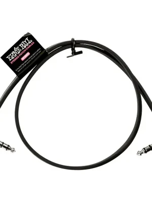 Preisvorteil - ERNIE BALL 6410 Flat Ribbon St. Patch Black 24in Patchkabel, flach, stereo, WKL/WKL, schwarz, 60cm
