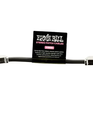 Nur wenige verfügbar | ERNIE BALL 6407 Flat Ribbon St. Patch Black 3in Patchkabel, flach, stereo, WKL/WKL, schwarz, 7cm