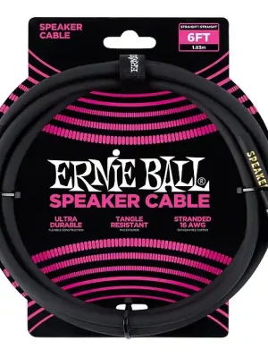 Top-Qualität - ERNIE BALL 6072 Speaker Cable KL/KL schwarz 6ft Boxenkabel, 1,8m