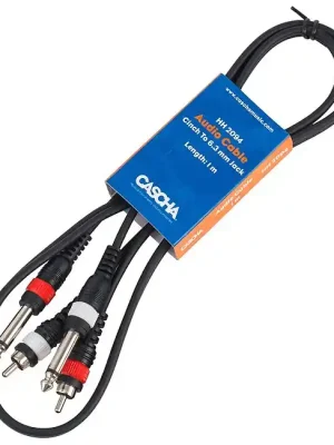 CASCHA HH 2094 Standard Line Linekabel Stereo 2x Chinch - 2x 6,35mm Klm 1m - Top bewertet