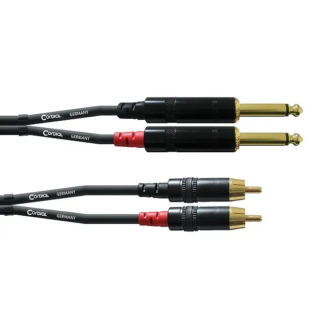 CORDIAL CFU 0,9 PC Essentials Line Linekabel 2x 6,3mm KLm - 2x RCAm, 0,9m | Bestpreis