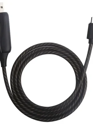 Q-BIT Floating Power Cable USB auf USB Typ C black Lade- und Datenkabel mit Effektlicht - Hochwertig