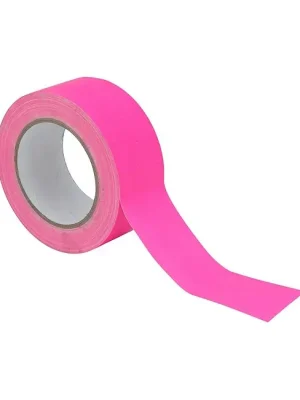 Premium-Qualität | EUROLITE Gaffa Tape 50mmx25m neonpink UV-aktiv Klebeband zur Deko-Gestaltung und Markierung