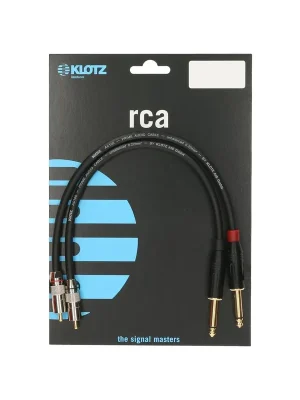 Klotz 2x RCA Stecker auf 2x Klinkenstecker PP 1,5 Meter - Profi-Qualität