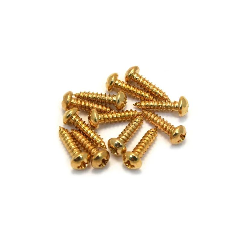 Nur begrenzt verfügbar | Fender Pure Vintage Tuning Machine Mounting Screws 3 x 3/8", Gold, (12 Stück)