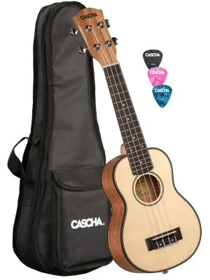 Cascha Premium Mahagoni Sopran Ukulele Set, Fichte - Premium