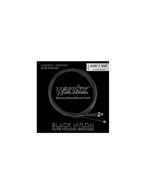 Warwick Black Nylon Tapewound Acoustic / Electric Bass String Set - 4-String, Medium, .045"-.105", Long Scal | Top-Preis