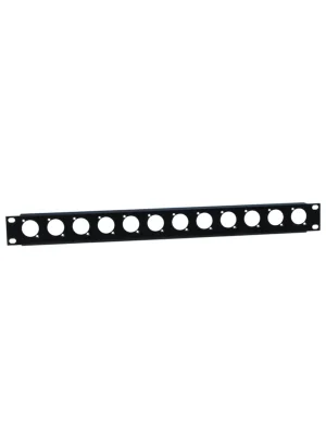 Adamhall Adam Hall 19" Parts 872215 - 19" U-Rackblende 1 HE mit Zugentlastung für 12 Buchsen | Versandbereit