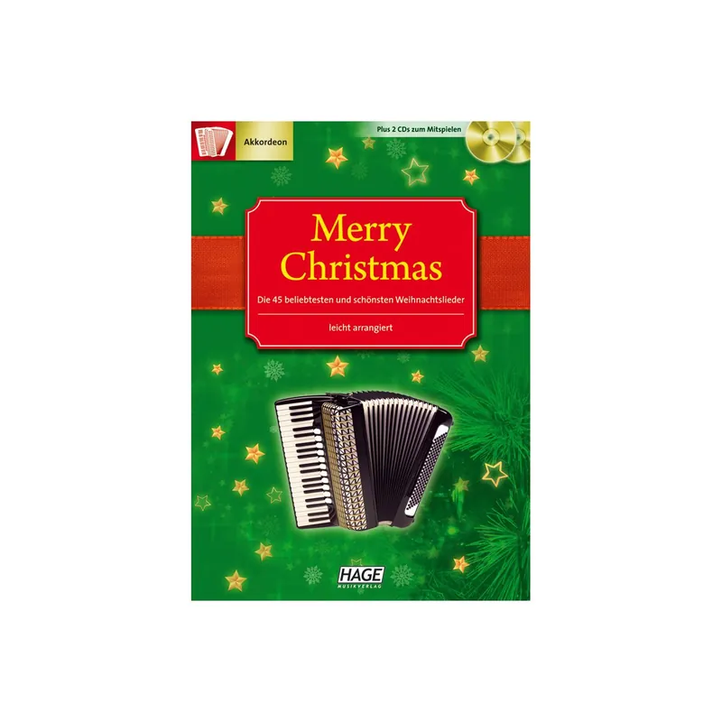 Zertifiziert | Hage-verlag Merry Christmas für Akkordeon (mit 2 Playback-CDs)