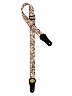 Rabatt - Ortega KNS-VP-U Nylon-Ukulelengurt mit Wildleder 37mm "Voodoo Puppet"