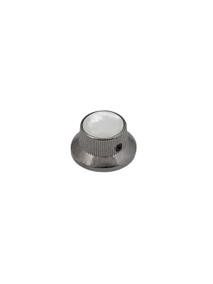 Expresslieferung | Boston Potiknopf, Bell Knob, mit Perlmutt-Einlage, schwarz nickel