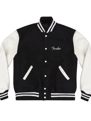Auf Lager - Fender Custom Shop Varsity Jacket, Black/White, XXL