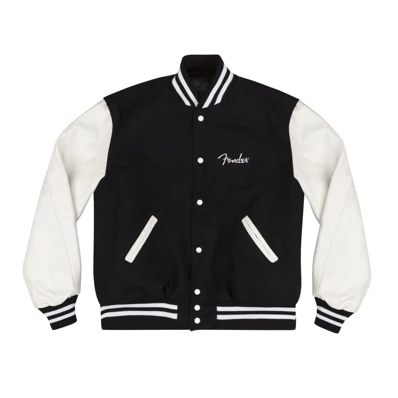 Auf Lager - Fender Custom Shop Varsity Jacket, Black/White, XXL