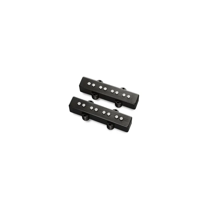 Zeitlich begrenzt - MEC Passive J/J-Style Bass Pickup Set, Metal Cover, Open Pole Pieces, 4-String - Brushed Black Chrome