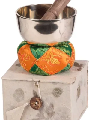 Sparangebot - Afroton Klangschale Geschenk-Set silber, Ø 8cm