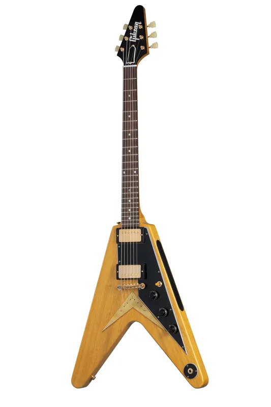 Preisnachlass - Gibson 1958 Korina Flying V Black Pickguard
