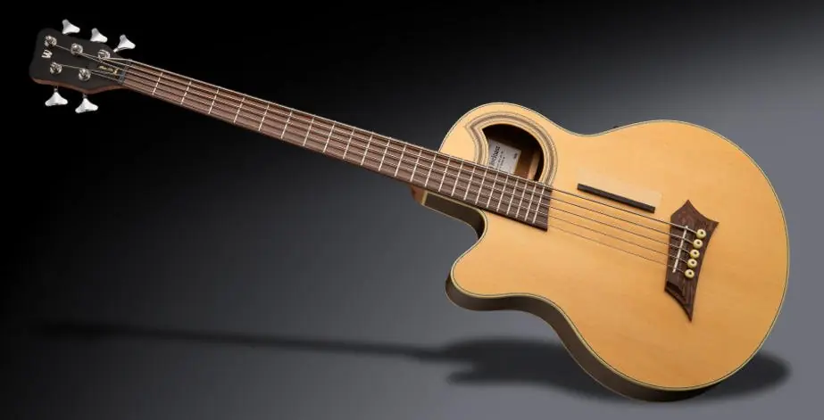 Rockbass Alien Deluxe Hybrid Thinline, Lefthand, 5-String - Natural Transparent Satin "B-Stock, optische Mäng | Neuheit
