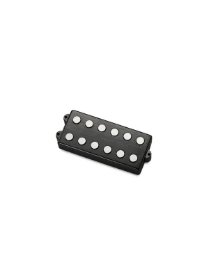 MEC Passive MM-Style Bass Pickup, Metal Cover, 6-String, Bridge - Brushed Black Chrome | Begrenzte Stückzahl