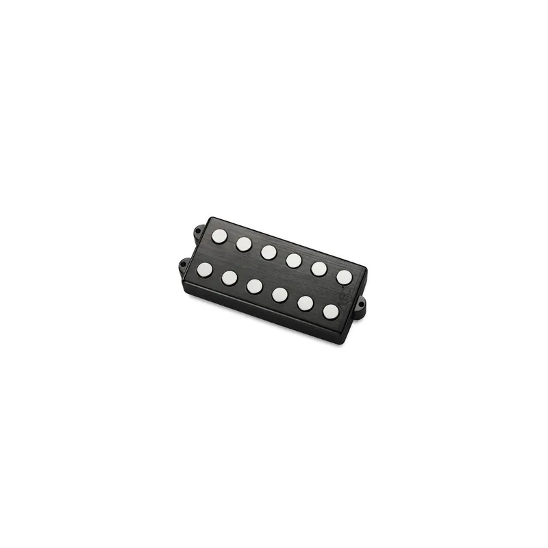 MEC Passive MM-Style Bass Pickup, Metal Cover, 6-String, Bridge - Brushed Black Chrome | Begrenzte Stückzahl