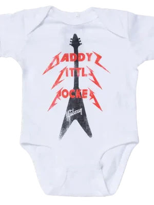 Gibson Daddy‘s Little Rocker Flying V Onesie (White) 6/12 Monate - Schnell zugreifen