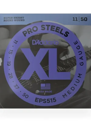 Premium - D‘addario EPS515 ProSteels Electric Guitar Strings, Medium, 11-50