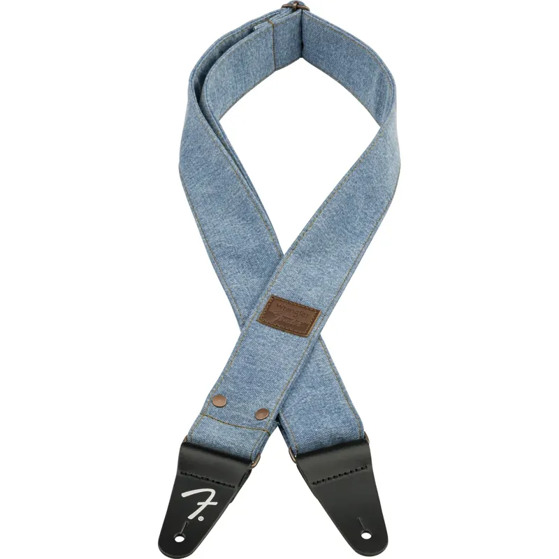 Fender x Wrangler® Riveted Denim Strap, Light Indigo - Direkt ab Werk