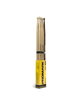 Promark Rebound 5A Drumstick aus Hickory, Acorn Wood Tip, FireGrain Bonus 4er-Packung - Top-Angebot