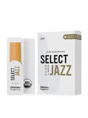 Nur noch heute | D‘addario Filed Organic Select Jazz Blätter für Altsaxophon, Stärke 3, medium, 10er-Packung