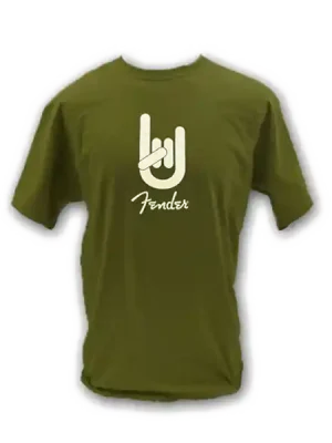 Bestseller | Fender "Rock on" Tee, Army Green, M