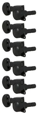 Schnelle Zustellung | Grover 406BCL6 Mini Locking Rotomatics with Round Button - Guitar Machine Heads, 6-in-Line, Lefthand, Trebl