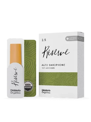 D‘addario Organic Reserve Blätter für Altsaxophone, Stärke 2,5, 10er-Packung - Versand noch heute