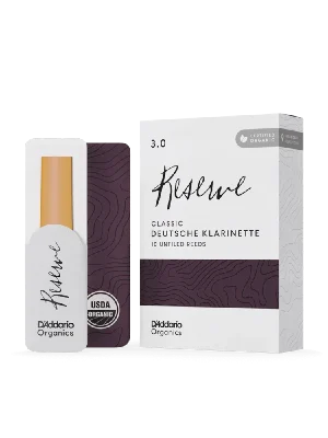 D‘addario Organic Reserve Classic Blätter für Deutsche Klarinetten, Stärke 3,0, 10er-Packung | Ausverkauf