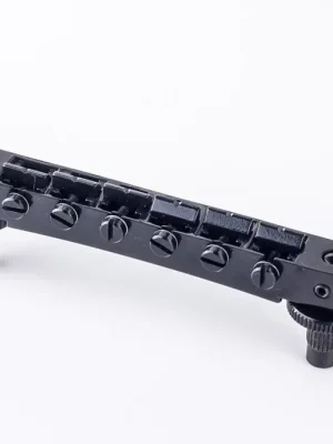 Tonepros NVR2P B - Tune-O-Matic Bridge with Pre-Notched Saddles (Standard Nashville Posts) - Black | Preishit