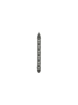 Profi-Qualität | Rockstrap Nylon Guitar Strap, Leather ends 50 Stiched Heart Motive schwarz