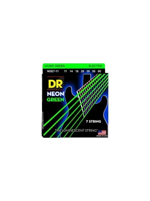 DR HiDef Green Neon 7-string Heavy - Zertifiziert