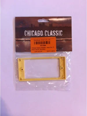 Neu | Chicago Classic PR008IV, Neck-Pos. Pickuprahmen, flach, für gewölbte Decken, Kunststoff, cream (ivory) Humbuckerr