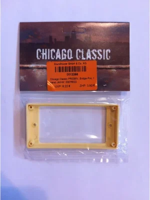 Top-Qualität - Chicago Classic PR009IV, Bridge-Pos. Pickuprahmen, hoch, für gewölbte Decken, Kunststoff, cream (ivory) Humbucker