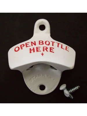 Zoundhouse Flaschenöffner zur Wandmontage - Open Bottle Here Weiß - Hochwertig
