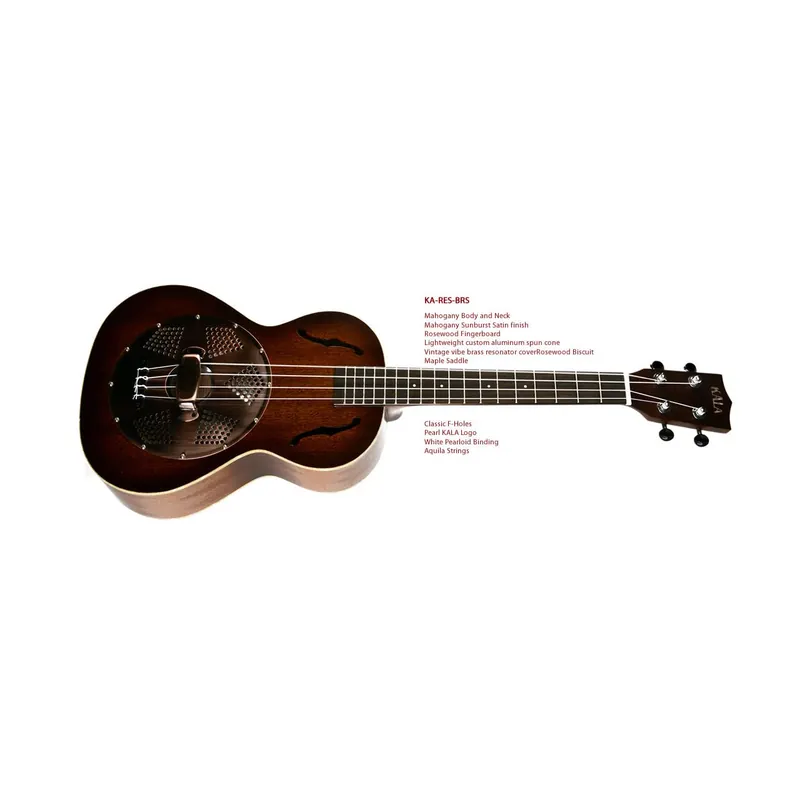 Jetzt sparen | Kala Tenor Resonator Ukulele Sunburst w.Brass Resonator with Gigbag