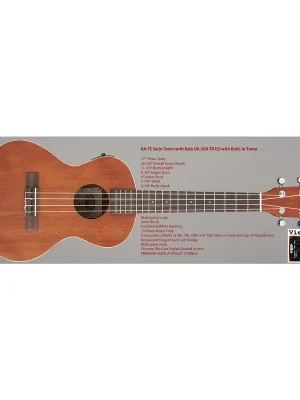 Kala Mahogany Ply Tenor Ukulele with EQ, with Tenor Bag (UB-T) | Vorteilspreis