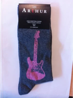 Extra-Rabatt - Zoundhouse 1 Paar Socken Gitarrenmotiv grau und rosa - Gr. 39/45