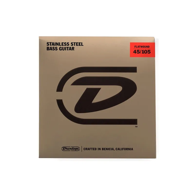 Dunlop Bass Flatwound Stainless Steel - Bass String Set, 4-String Medium, .045"-.105" - Top-Deal