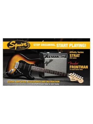 Aktionspreis - Squier Stratocaster HSS BSB + Frontman 15G + weiteres Zubehör