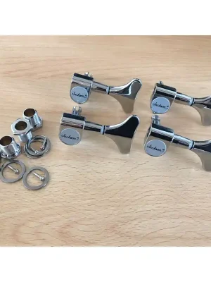 Topseller - Jackson Logo Mechaniken / Machine Heads 4-links, chrom für Bass inkl. Hardware