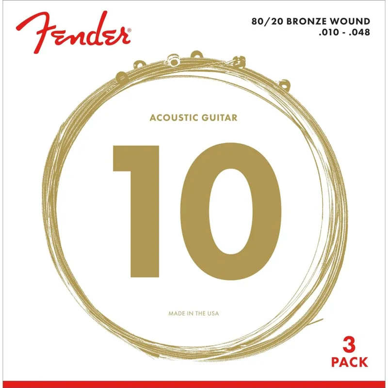 Fender 80/20 Bronze Ball End, 70XL .010-.048 (3er Pack) - für Westerngitarre | Kundenfavorit