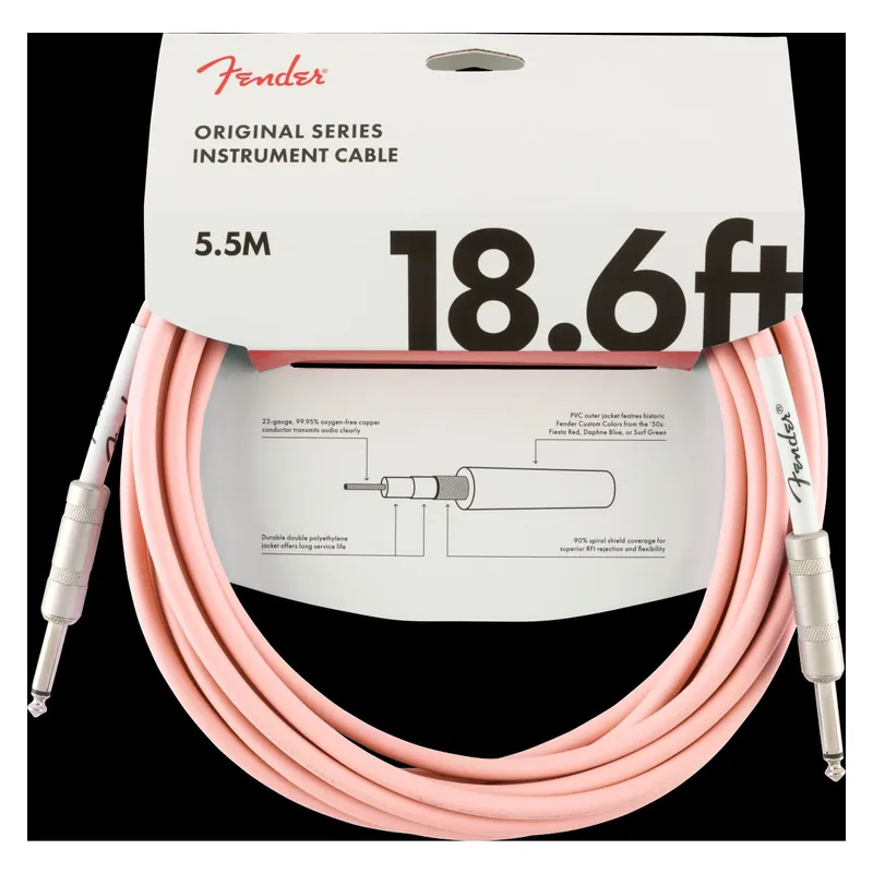 Zertifiziert | Fender Original Series Instrument Cable 18.6‘ (Shell Pink)
